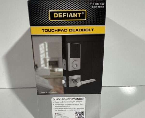 Touch Pad Deadbolt Satin Nickel - Defiant - Image 3