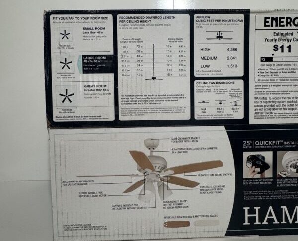 Rockport LED Ceiling Fan 52 Inch Hampton Bay - Image 2