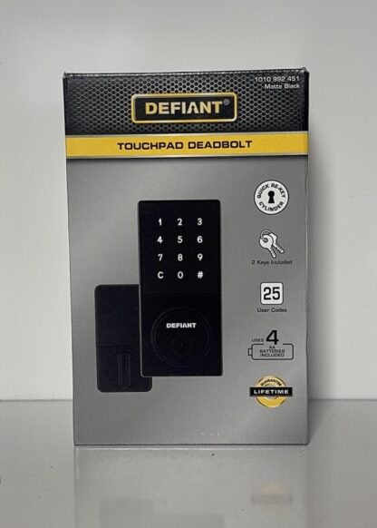 Touchpad Deadbolt Matte Black - Defiant