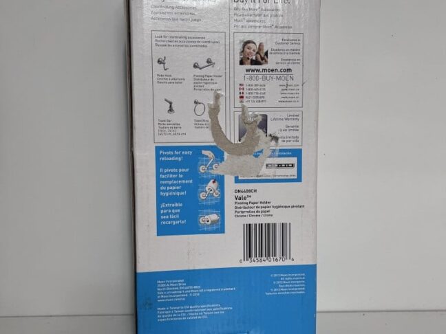 MOEN Vale Pivoting Double Post Toilet Paper Holder in Chrome - Image 2