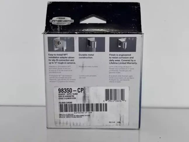 Kohler Awaken Wall Supply Elbow - Chrome - Image 2