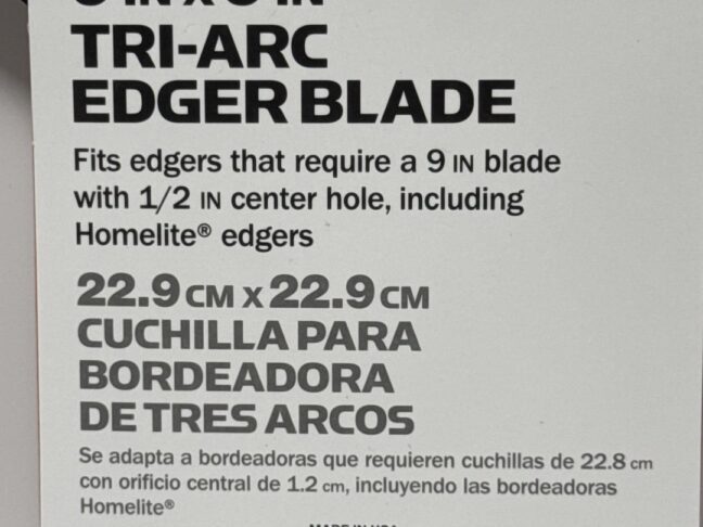 PowerCare Tri Arc Edger Blade 9"x9" - Image 5