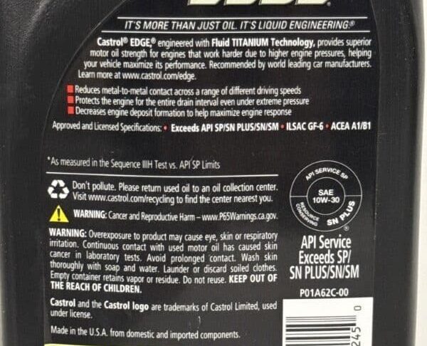 Castrol Edge 10W-30 1 QT - Image 5