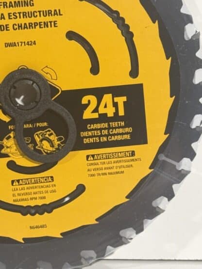 DeWalt Framing Saw Blade 7 1/4 inc 24T - Image 2