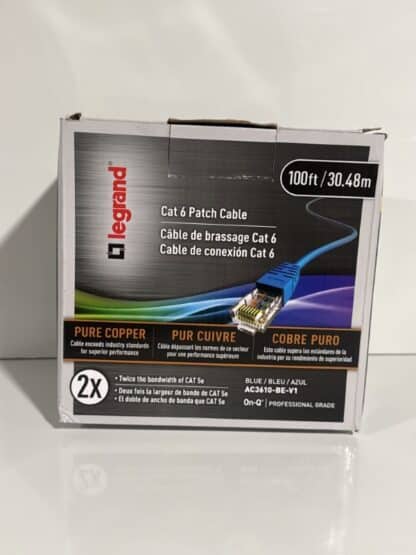 Cat 6 Patch Cable 100 ft Blue Legrand - Image 6