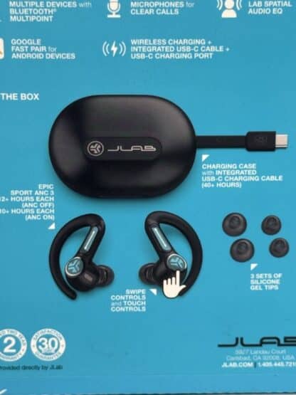 JLab Wireless Bluetooth Earbuds - Black - Image 4