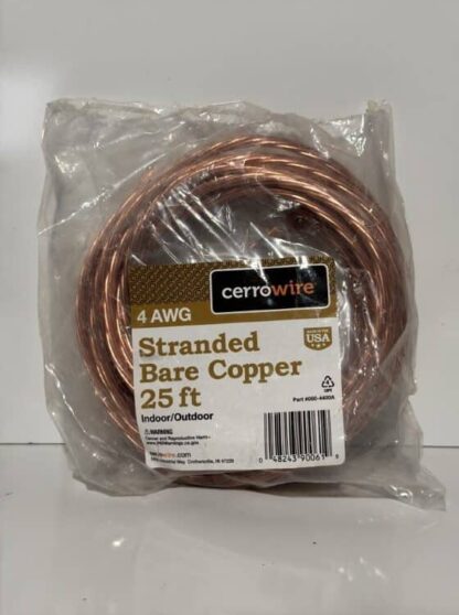 4 AWG Stranded Bare Copper 25'ft