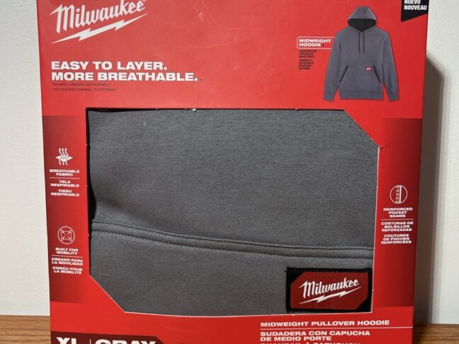 Milwaukee X-Large Gray Midweight Pullover Hoodie – Durable, Breathable Workwear​