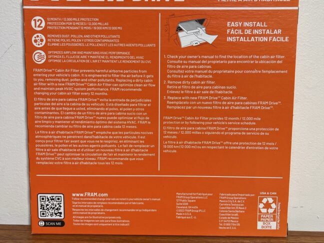 FRAM Drive Cabin Air Filter FDC10709 – Enhanced In-Cabin Air Quality for Select Hyundai and Kia Models - Image 3