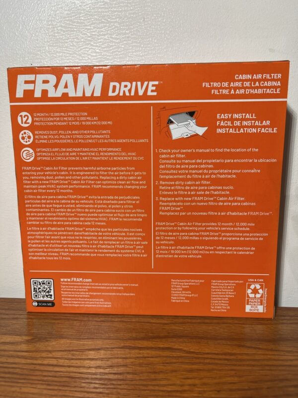 FRAM Drive Cabin Air Filter FDC10136 – Enhances In-Cabin Air Quality - Image 3