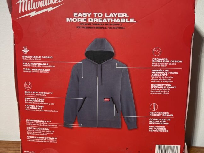 Milwaukee X-Large Gray Midweight Pullover Hoodie – Durable, Breathable Workwear​ - Image 2