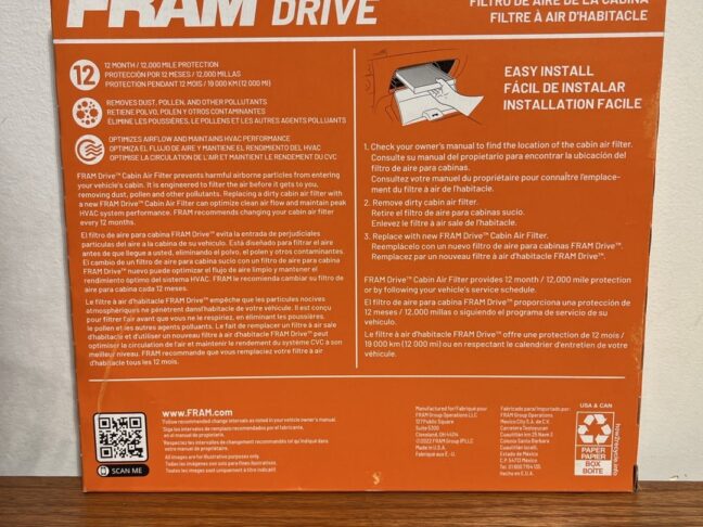 FRAM Drive Cabin Air Filter FDC12160 – Enhance In-Cabin Air Quality for Select Hyundai and Kia Models - Image 3