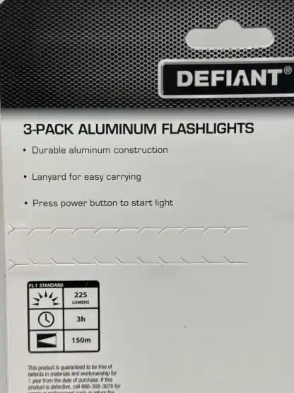 Defiant 3 Pack Aluminum Flash Lights - Image 7