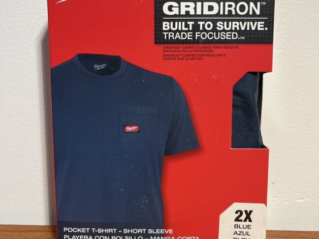 Milwaukee Gridiron Work T-Shirt – 2X-Large Blue | Durable, Lightweight, Moisture-Wicking