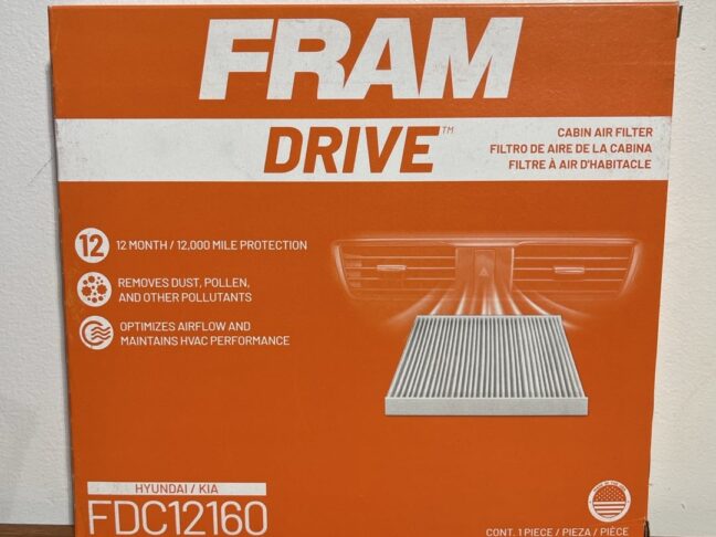 FRAM Drive Cabin Air Filter FDC12160 – Enhance In-Cabin Air Quality for Select Hyundai and Kia Models