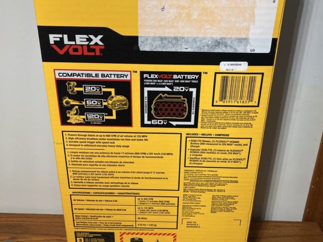 DEWALT FLEXVOLT 60V MAX Brushless Cordless Handheld Axial Blower Kit (DCBL772X1) - Image 2
