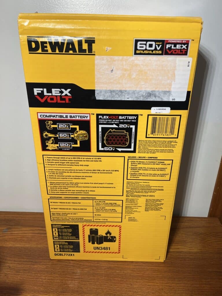 DEWALT FLEXVOLT 60V MAX Brushless Cordless Handheld Axial Blower Kit (DCBL772X1) - Image 2