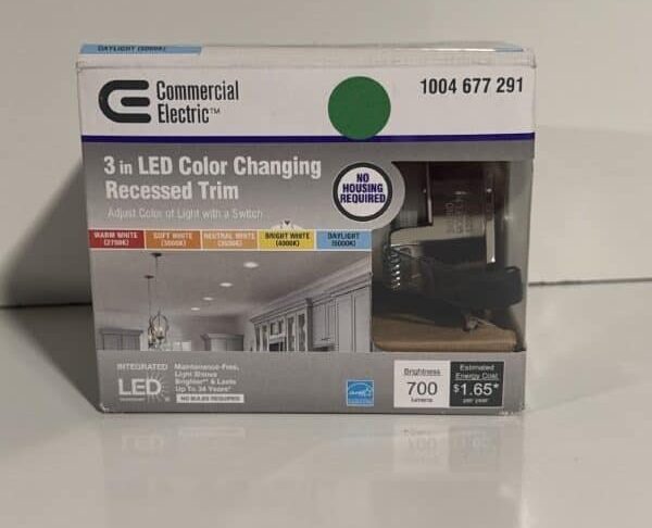Commercial Electric 3 Inch LED Color Changing Recessed Trim