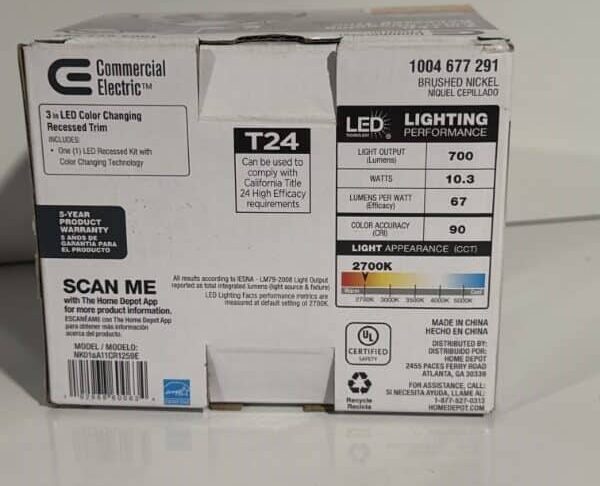 Commercial Electric 3 Inch LED Color Changing Recessed Trim - Image 8