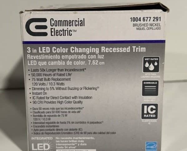 Commercial Electric 3 Inch LED Color Changing Recessed Trim - Image 7