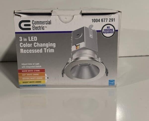 Commercial Electric 3 Inch LED Color Changing Recessed Trim - Image 6