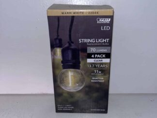 Feit Electric 11W Equivalent G16.5 LED String Light Bulbs (4-Pack) | Warm White 2200K | E26 Base