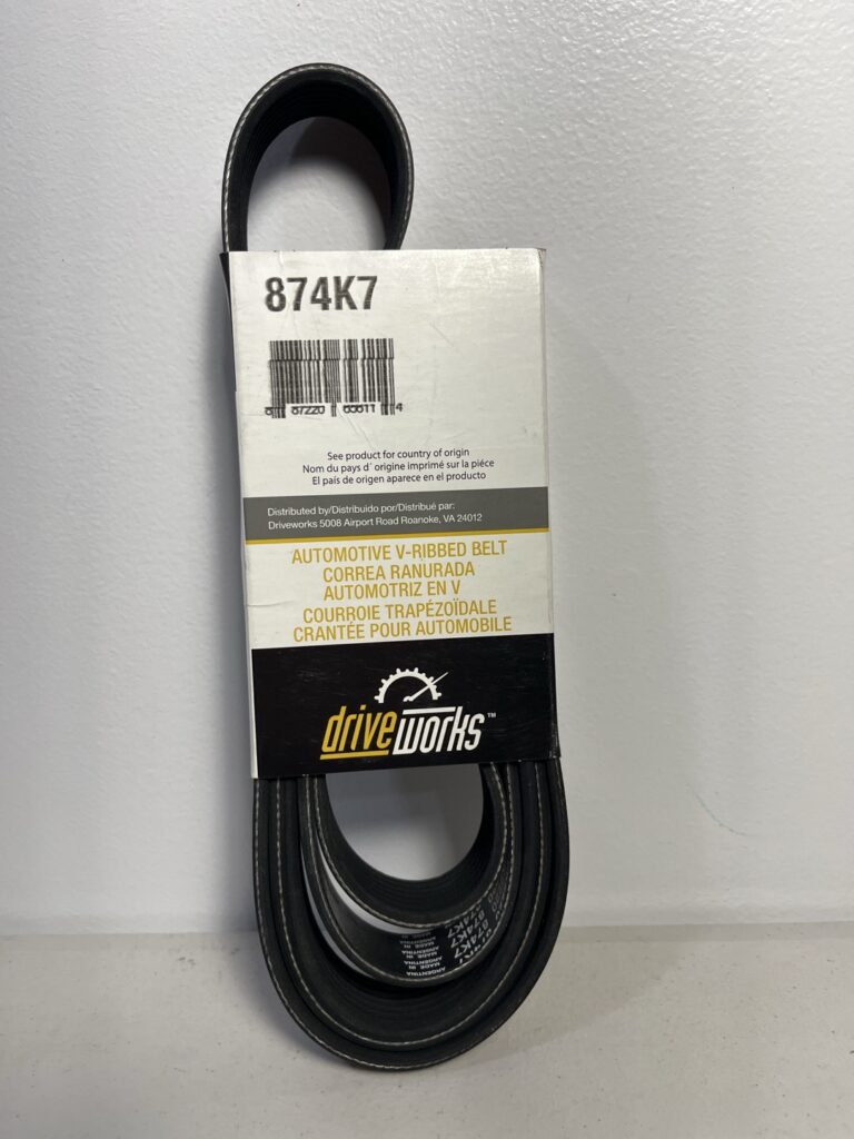 Driveworks 874K7 Serpentine Belt – 87.4" Length, 7-Rib