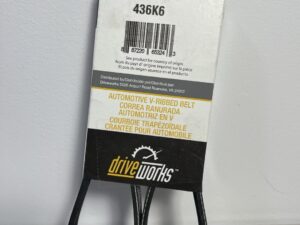 Driveworks 436K6 Serpentine Belt – 43.6" Length, 6-Rib