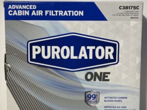 PurolatorONE C38175C Cabin Air Filter with Activated Carbon – Advanced Odor Elimination & Allergen Protection for Mazda CX-5, Mazda3, and Mazda6 (2013–2024)