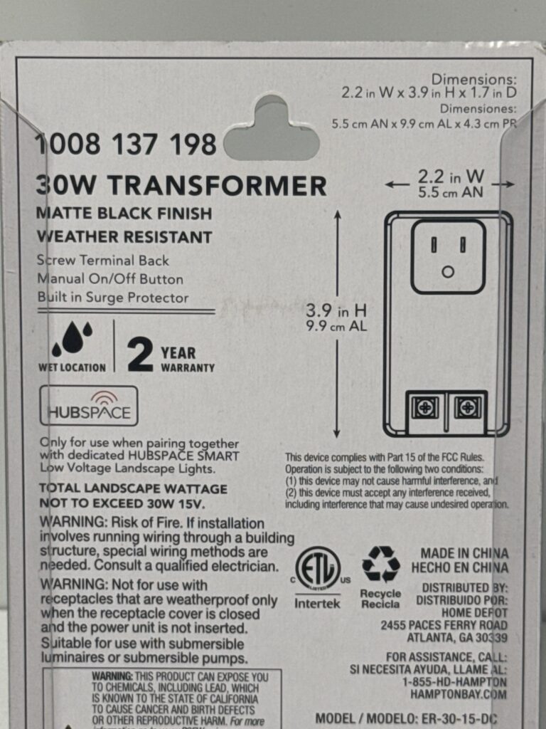Hampton Bay 30W Transformer Matte Black - Image 6