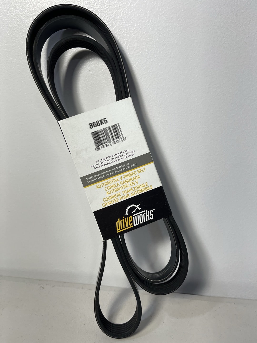 Driveworks 868K6 Serpentine Belt – 86.8" Length, 6-Rib