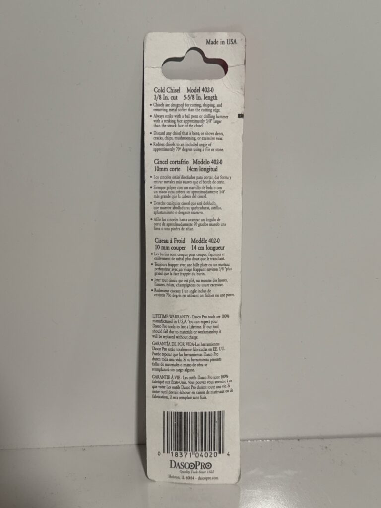Dasco Pro Cold Chisel 3/8 Inch cut - Image 5