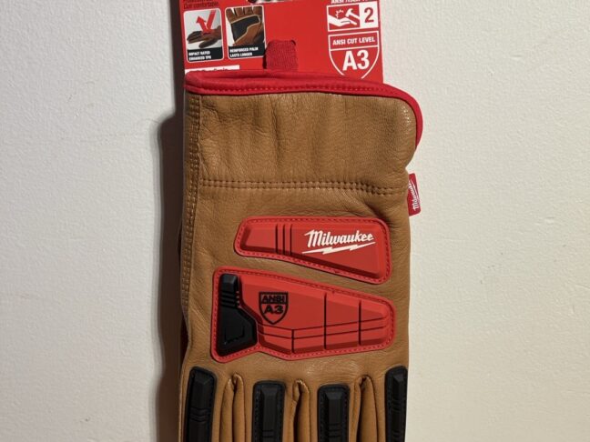 Milwaukee Medium Impact Cut Level 3 Goatskin Leather Work Gloves – Enhanced Protection & Comfort​