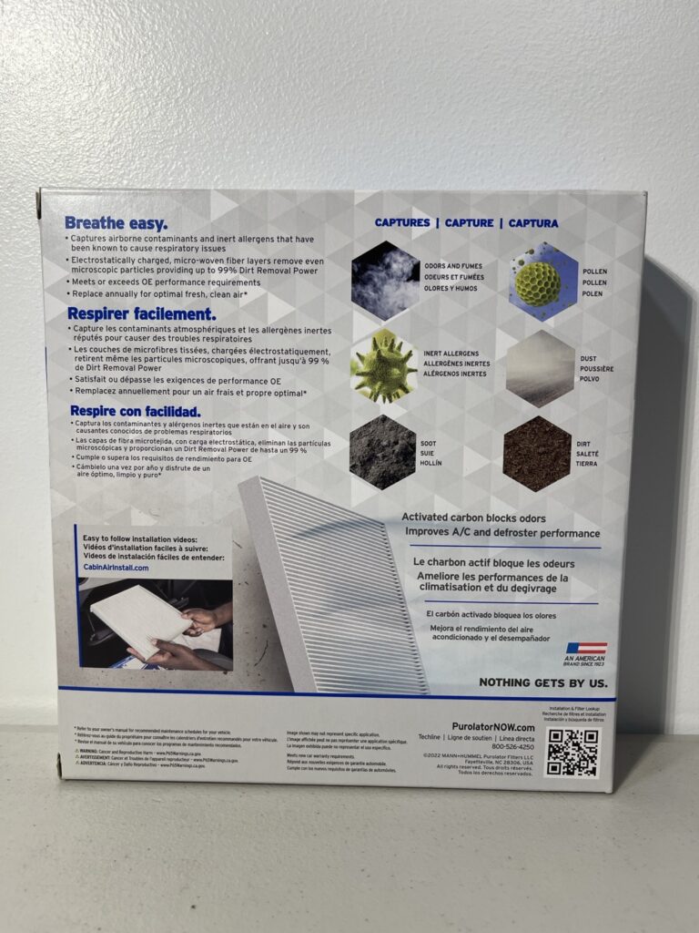 PurolatorONE C36115C Cabin Air Filter – Advanced Odor Control & Allergen Protection for Subaru Models - Image 4