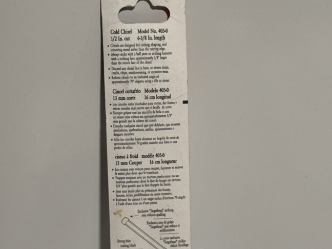 Dasco Pro Cold Chisel 1/2 Inch cut - Image 5