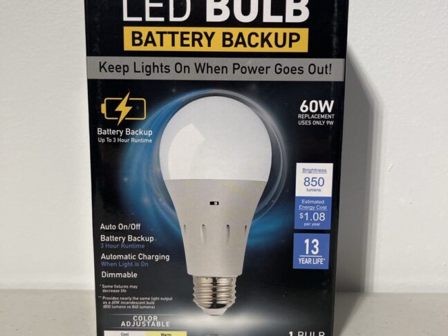 Battery-Backed LED Sensor Brite Bulb – Soft White A15, Ideal for Outage Protection & Everyday Use