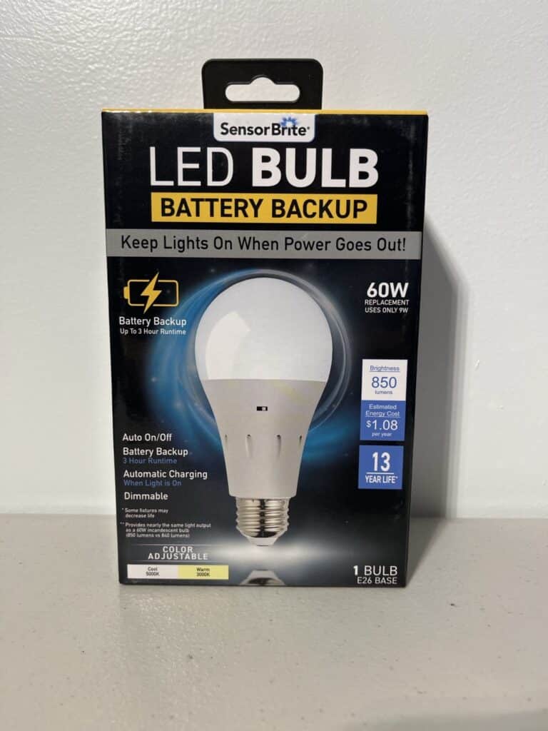 Battery-Backed LED Sensor Brite Bulb – Soft White A15, Ideal for Outage Protection & Everyday Use