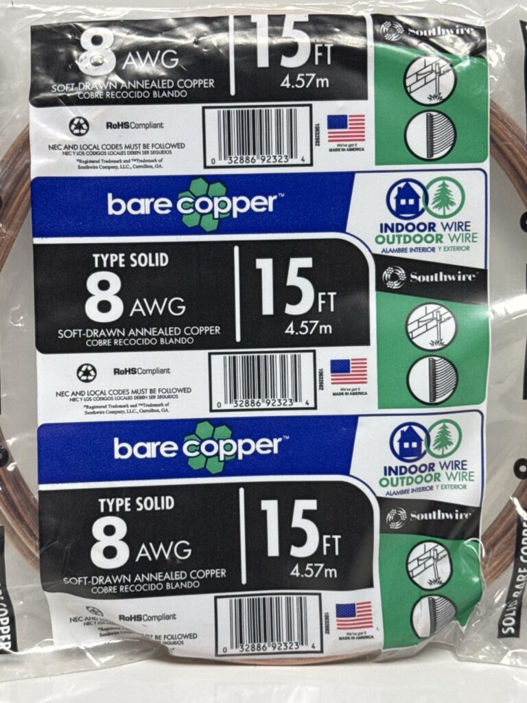 Southwire Solid Bare Copper 15ft 8 AWG - Image 4