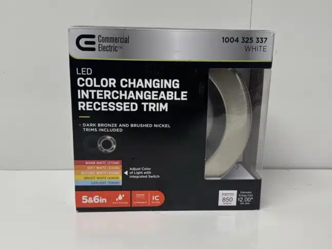 Commercial Electric 5 and 6 inch LED New Recessed Light Trim with Interchangeable Trims and CCT
