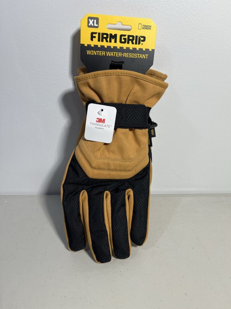 FIRM GRIP XL Winter Work Gloves – Water-Resistant Duck Canvas Outdoor Gloves