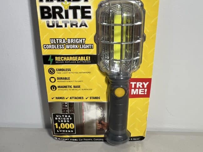 Handy Brite Ultra-Bright LED Cordless Rechargeable Work Light – 1000 Lumens with Magnetic Base and Flip-Up Hook