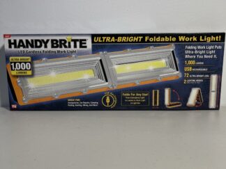 HANDY BRITE Ultra-Bright LED Foldable Cordless Work Light – 1000 Lumens with USB Rechargeable Battery and Multi-Angle Stand