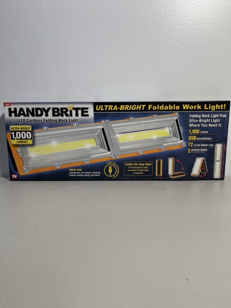 HANDY BRITE Ultra-Bright LED Foldable Cordless Work Light – 1000 Lumens with USB Rechargeable Battery and Multi-Angle Stand - Image 3