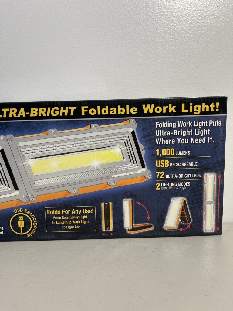 HANDY BRITE Ultra-Bright LED Foldable Cordless Work Light – 1000 Lumens with USB Rechargeable Battery and Multi-Angle Stand - Image 4