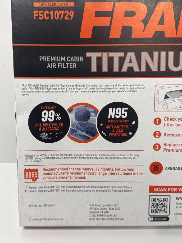 Fram Titanium FSC10729 Premium Cabin Air Filter - Image 6