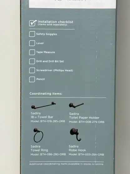 Glacier Bay Oil Rubed Bronze 24 Inch Towel Bar - Image 3