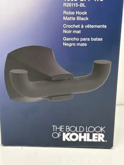 Kohler Matte Rubicon Black Robe Hook - Image 2