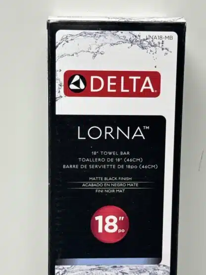 Delta Lorna Matte Black Towel Bar 18 Inch - Image 6