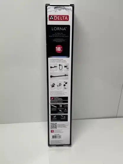 Delta Lorna Matte Black Towel Bar 18 Inch - Image 4