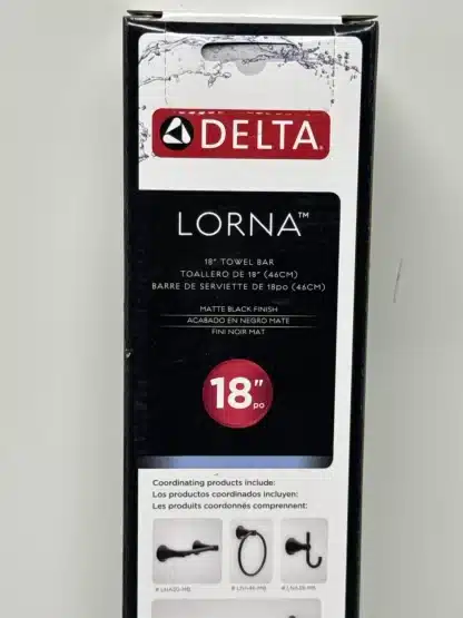 Delta Lorna Matte Black Towel Bar 18 Inch - Image 3